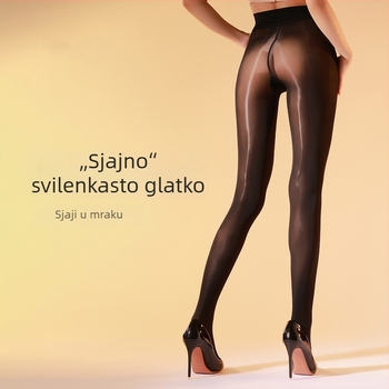 Landa 40D tanke najlon čarape s anti-snag, sjajne crne, s T-Crotch, seksi za žene