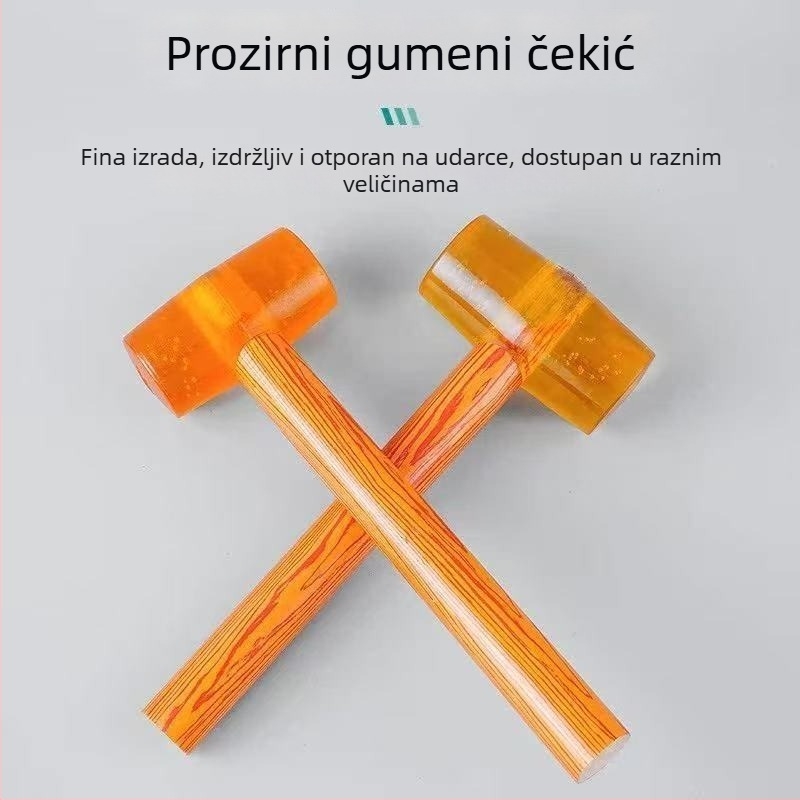 Gumeni čekić s drškom od drveta za postavljanje ukrasnih pločica i niveliranje mramora