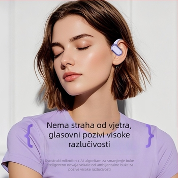 Q22 Bežične Bluetooth slušalice s kukom za uho, ne u uho, do 8 sati trajanja baterije, redukcija šuma, sportski model