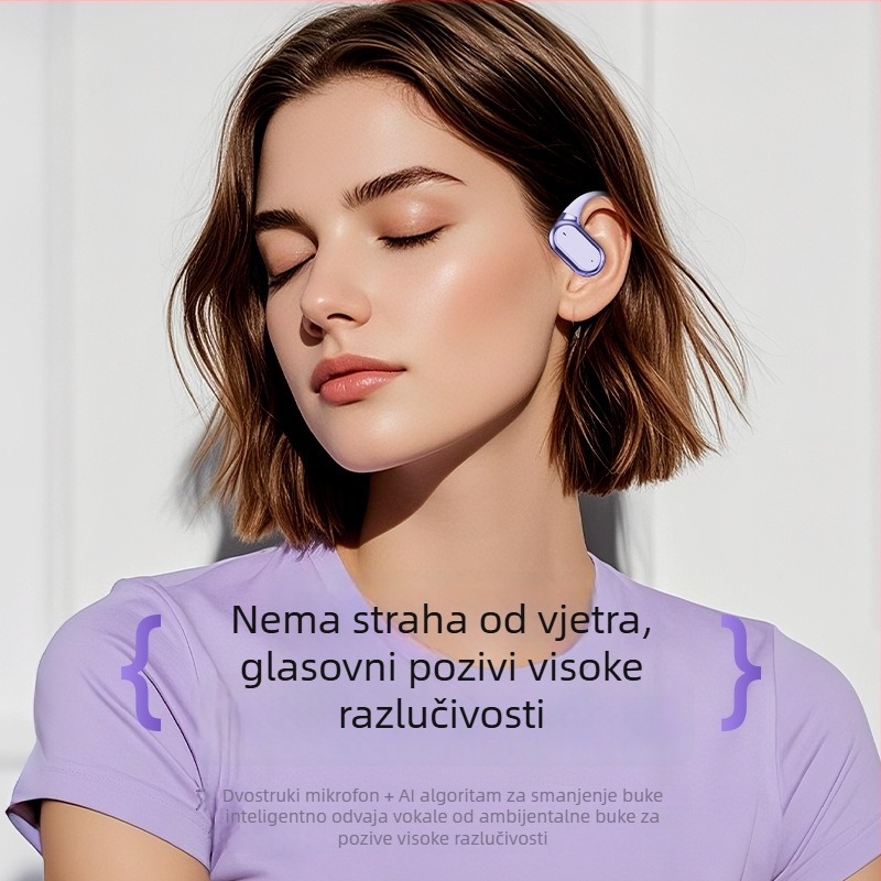 Q22 Bežične Bluetooth slušalice s kukom za uho, ne u uho, do 8 sati trajanja baterije, redukcija šuma, sportski model