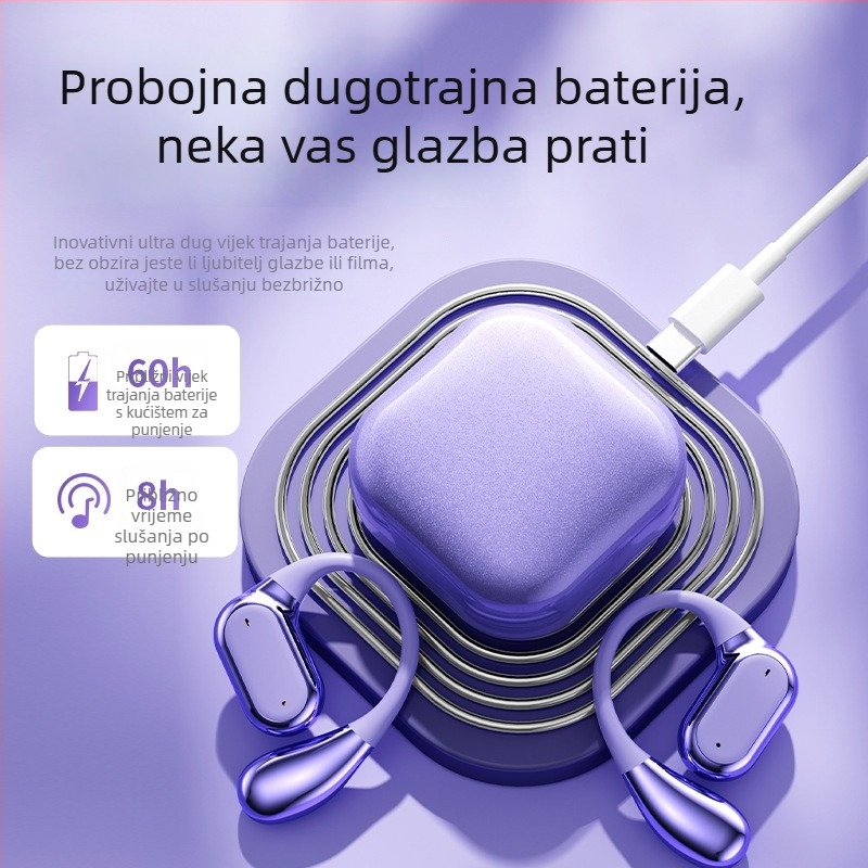 Q22 Bežične Bluetooth slušalice s kukom za uho, ne u uho, do 8 sati trajanja baterije, redukcija šuma, sportski model