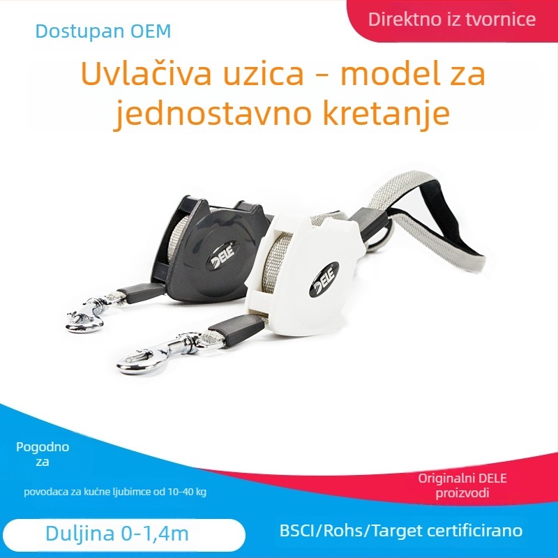 Povodac za psa s automatskim povlačenjem i postrojem