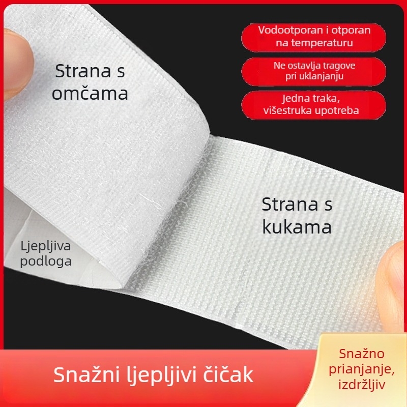 Samoljepljiva Velcro traka za učvršćivanje zavjesa i mreža, kuka i petlja