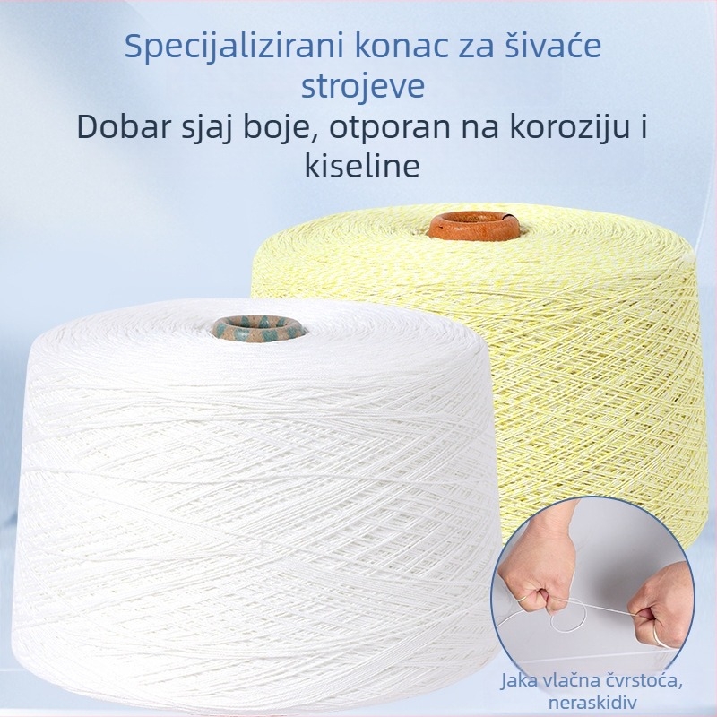 Prilagođena industrijska šivaća nit, poliester, velike rolice od 5 kg, 3-vlaknasta nit za brtvljenje tkanih vrećica i pakirnih strojeva