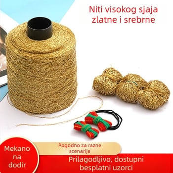 Zlatna dekorativna nit za DIY ručno pletenje crochet, komplet materijala za kopču za kosu