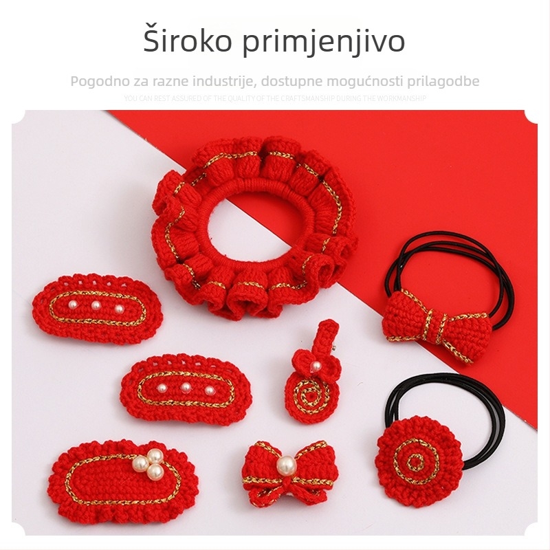 Zlatna dekorativna nit za DIY ručno pletenje crochet, komplet materijala za kopču za kosu