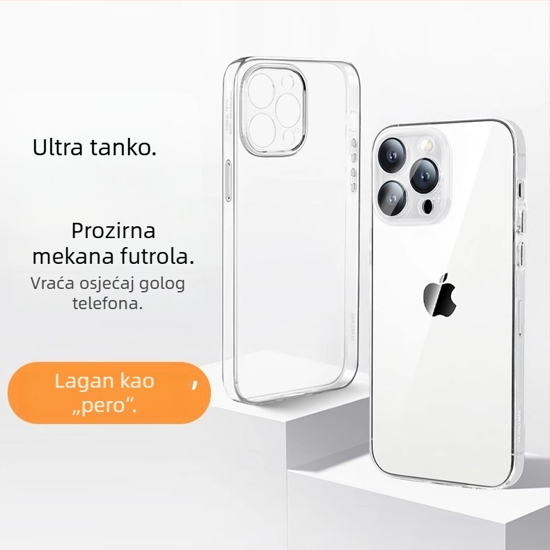 Ultra-tanki Bayer meka futrola za iPhone 17 Pro Max — prozirna TPU zaštita s preciznim otvorima za metalne tipke