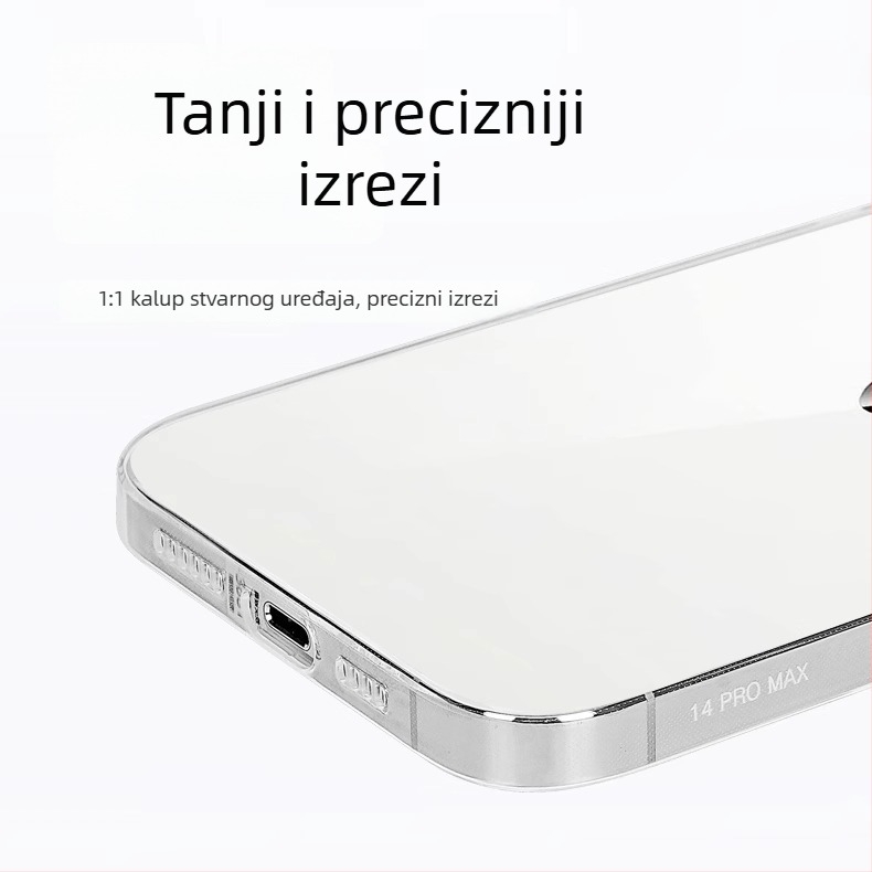 Ultra-tanki Bayer meka futrola za iPhone 17 Pro Max — prozirna TPU zaštita s preciznim otvorima za metalne tipke