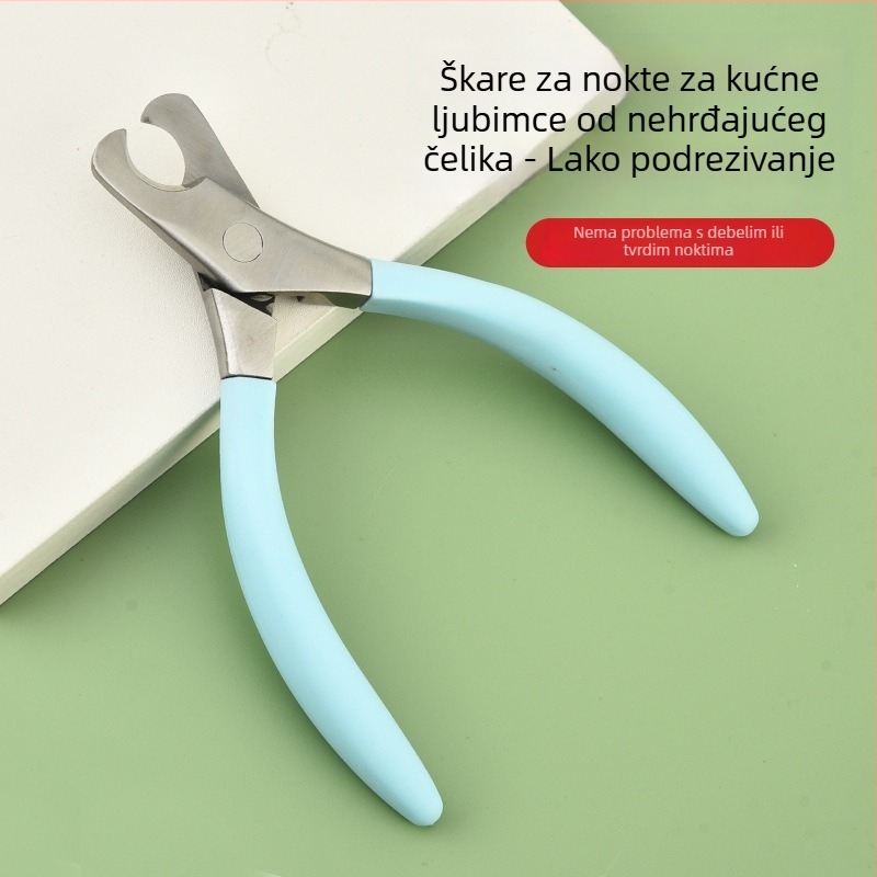 Klešta za nokte kućnih ljubimaca, univerzalna za pse i mačke, nehrđajući čelik, sigurnosni dizajn sprječava ozljede