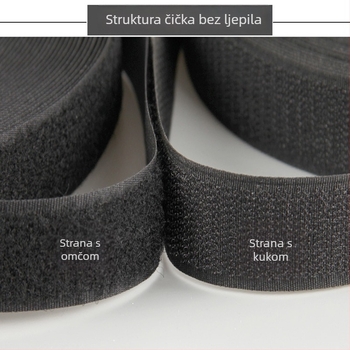 Velcro bez ljepila od najlonsko-poliesterske smjese, širine 2 cm i 2,5 cm, crne, bijele i šarene varijante, visoke kvalitete na skladištu