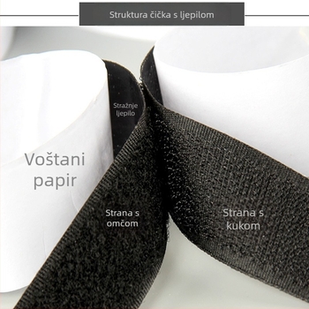 Velcro bez ljepila od najlonsko-poliesterske smjese, širine 2 cm i 2,5 cm, crne, bijele i šarene varijante, visoke kvalitete na skladištu