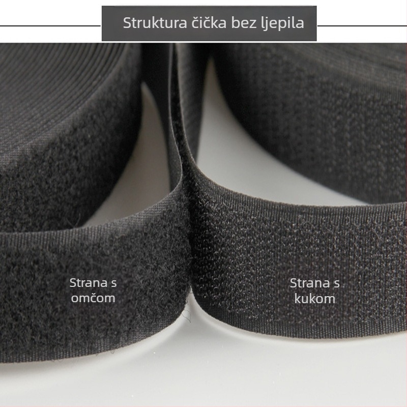 Velcro bez ljepila od najlonsko-poliesterske smjese, širine 2 cm i 2,5 cm, crne, bijele i šarene varijante, visoke kvalitete na skladištu