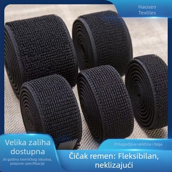 Elastični Velcro remen, izgled najlona, crna, ne vuče kosu