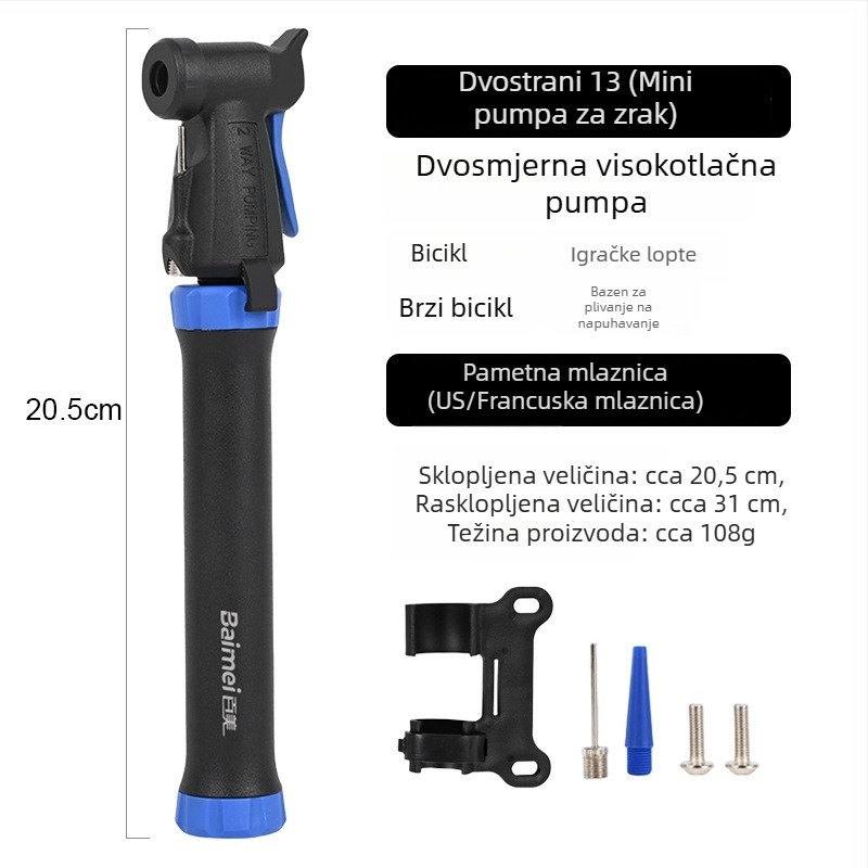 Prijenosna mini pumpa visokog tlaka za košarku i nogomet, ručna pumpa za planinske i cestovne bicikle