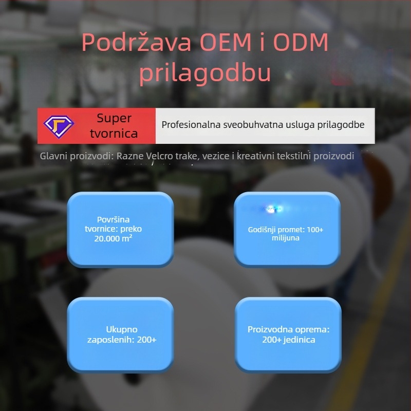 Najlonski Velcro zatvarač za odjeću s integriranom samoljepljivom trakom