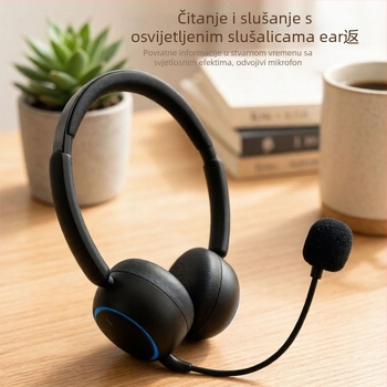 Bluetooth slušalice na glavi za učenje engleskog s LED osvjetljenjem i real-time slušanjem