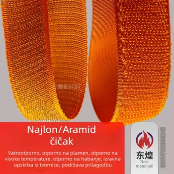 Visokotemperaturna Velcro traka za protupožarnu odjeću, aramidno-nylon