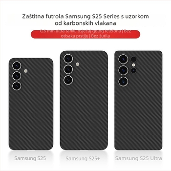 Izuzetno tanak PP kućište s Kevlar karbonskim uzorkom za Samsung S25 Ultra, potpuno zaštita, otpornost na padove, zlatna ili crna