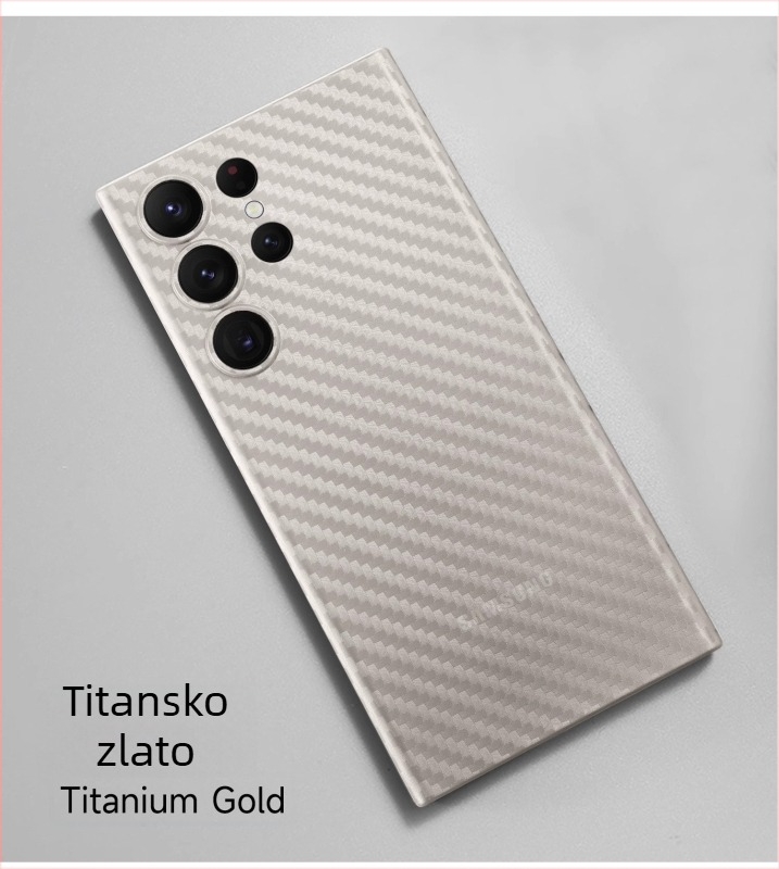 Izuzetno tanak PP kućište s Kevlar karbonskim uzorkom za Samsung S25 Ultra, potpuno zaštita, otpornost na padove, zlatna ili crna