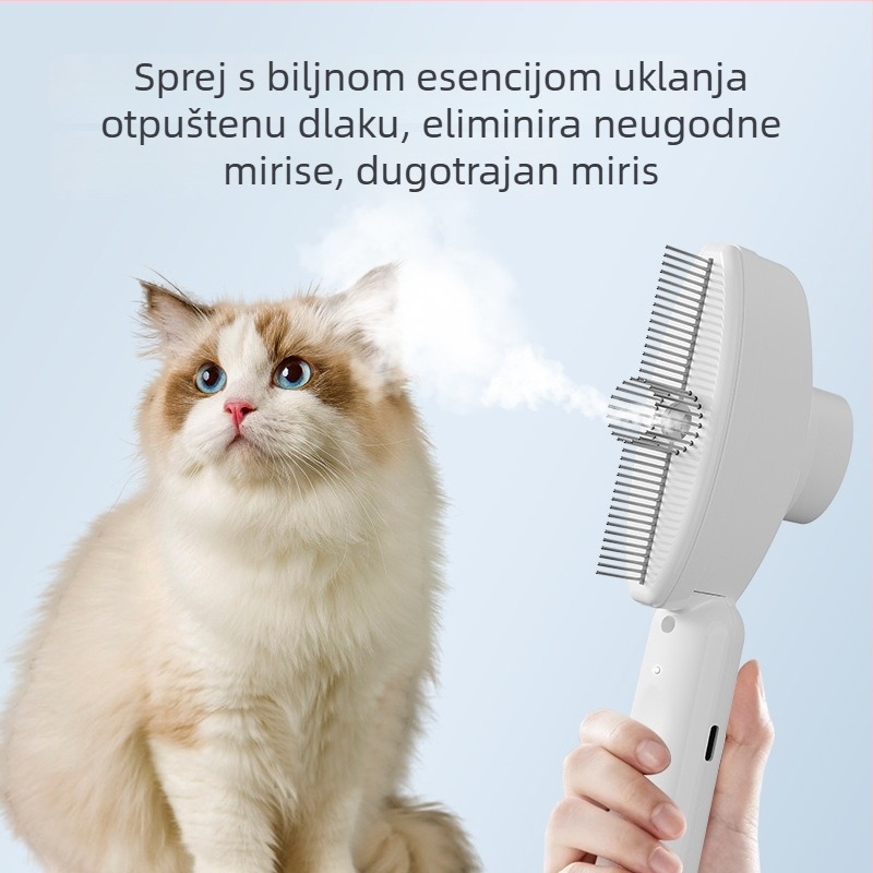 Češalj za mačke i pse za raščešljavanje, uklanjanje otpale dlake, čišćenje i masažu – sve-u-jednom češalj za kućne ljubimce s dugom dlakom i uklanjanje buha