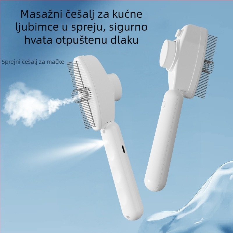 Češalj za mačke i pse za raščešljavanje, uklanjanje otpale dlake, čišćenje i masažu – sve-u-jednom češalj za kućne ljubimce s dugom dlakom i uklanjanje buha