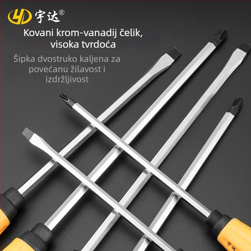 Yuda magnetsko vrh odvijača s ultratvrdom ravnom glavom i Phillips glavom, produžni nastavci od 6 i 8 inča
