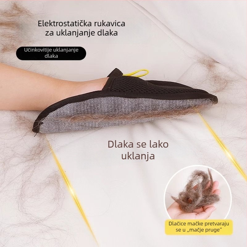 Antistatična četka za uklanjanje dlaka kućnih ljubimaca, ljepljivi uklanjivač dlaka, alat za čišćenje dlaka, uklanjivač labavih dlaka, periva rukavica s četkom, uklanjivač dlaka za mačke
