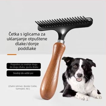 Češalj za kućne ljubimce s drvenom ručkom – razmrsavanje čvorova i uklanjanje dlaka mačaka i pasa