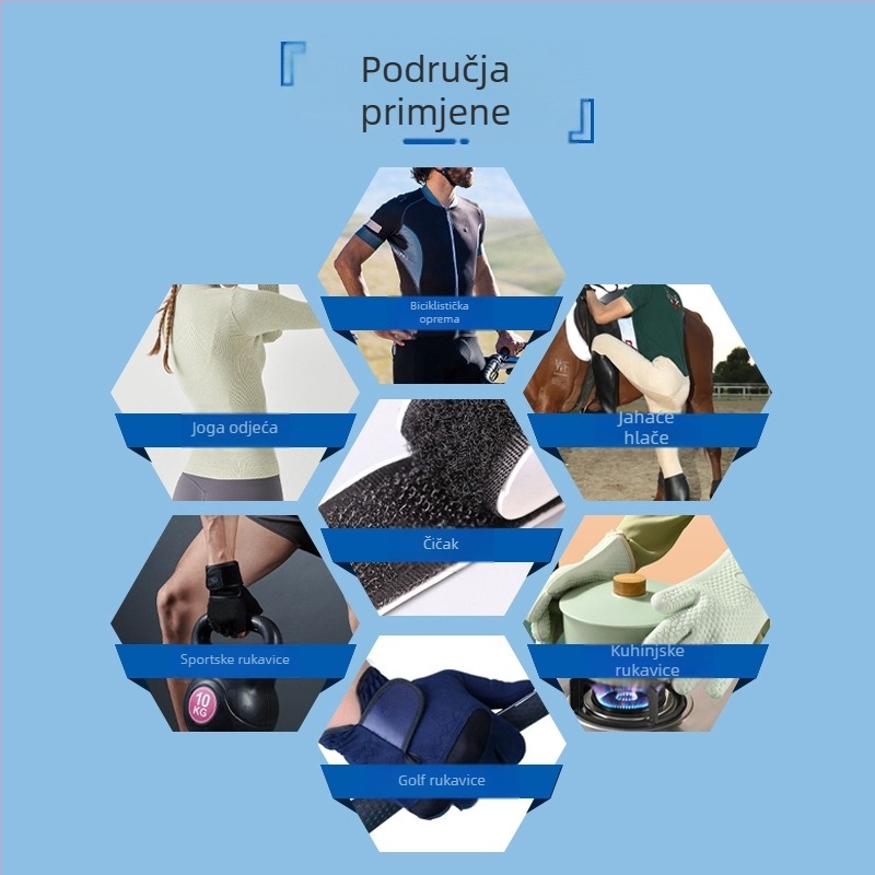 Protuklizna silikonasta pletena elastična traka sa šarenim reljefnim logotipom i premazom epoksidne smole