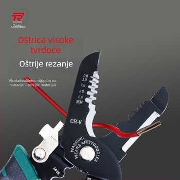 Električarske kliješta za skidanje izolacije i krimpanje, 6–7 inča