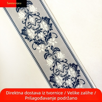 Dekorativna traka za vrećice za tople kompresije, širina 9 cm, tiskana tkanina s šarenim pletenim rubom
