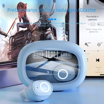 S9 Bluetooth true wireless slušalice za uho, prozirne, s inteligentnim digitalnim zaslonom, redukcija buke, trajanje baterije 4-8 sati
