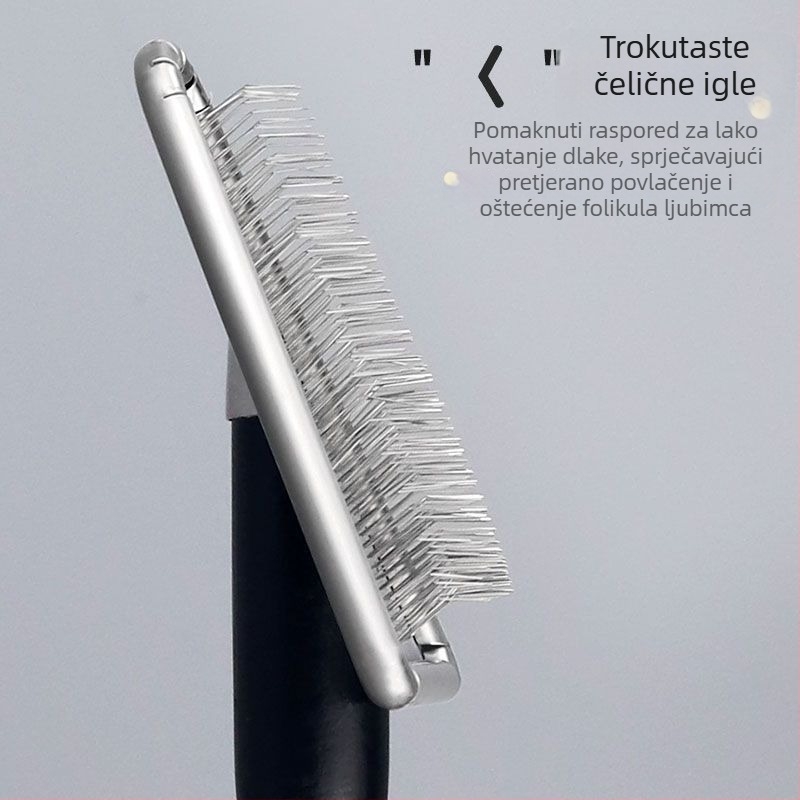Univerzalni češalj za njegu kućnih ljubimaca – trokutasti češalj s finim zubima za pse i mačke, raščešljavanje dugotrajne dlake