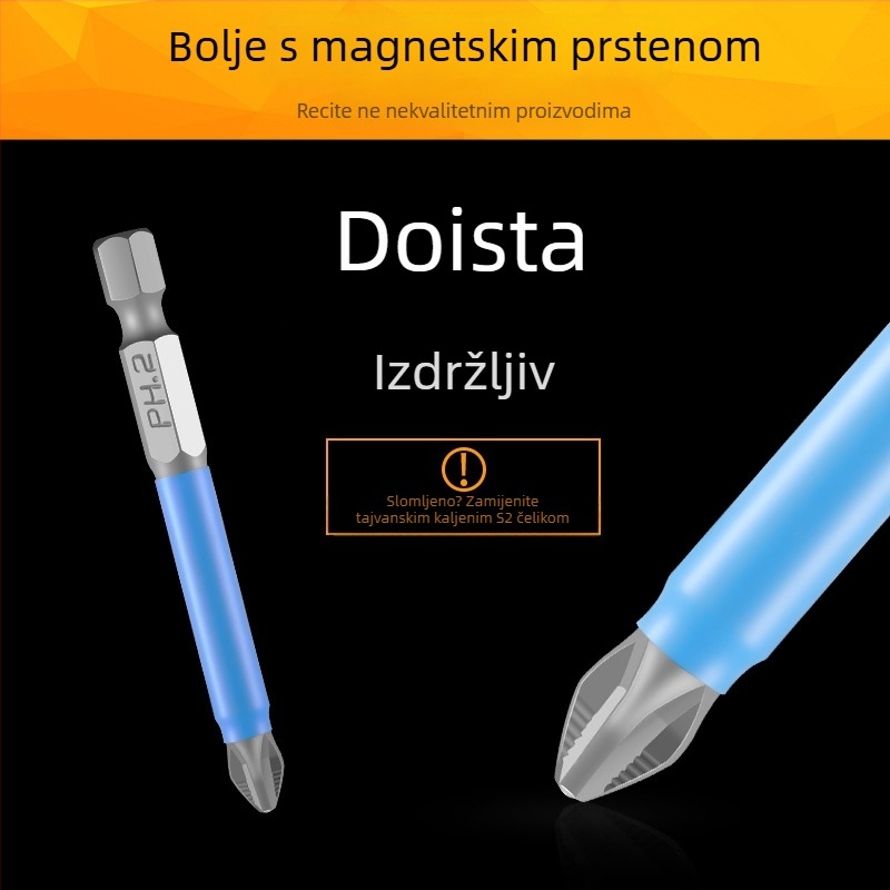 S2 antislipski križni bit za električni odvijač/bušilicu, magnetiziran, izoliran, visoka čvrstoća