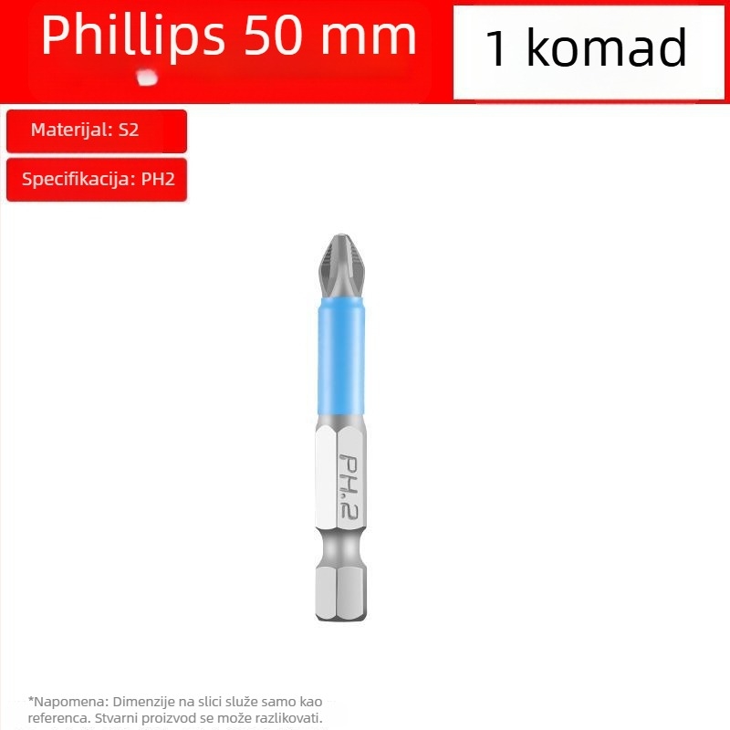 S2 antislipski križni bit za električni odvijač/bušilicu, magnetiziran, izoliran, visoka čvrstoća
