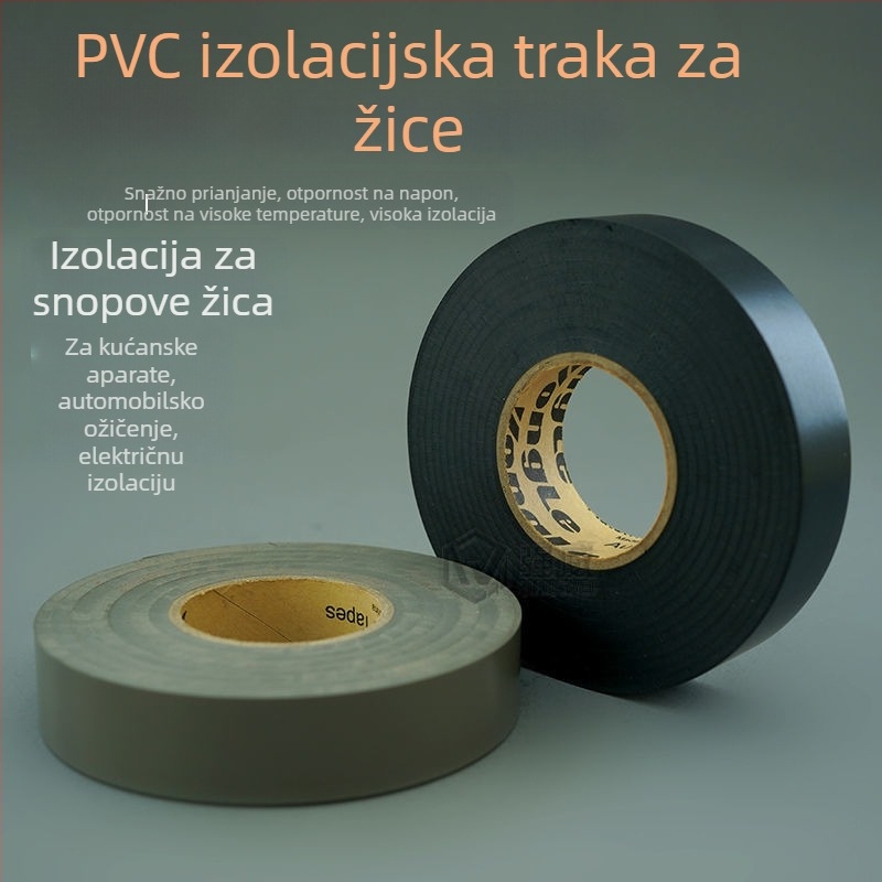 Električna izolacijska traka, vatrootporna, crno-bijela, otpornost na visoke temperature, otporna na trošenje, visoka adhezija