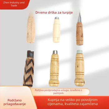 Drška za fajl od drva, metala i plastike, kružnog presjeka, duljina 80 mm