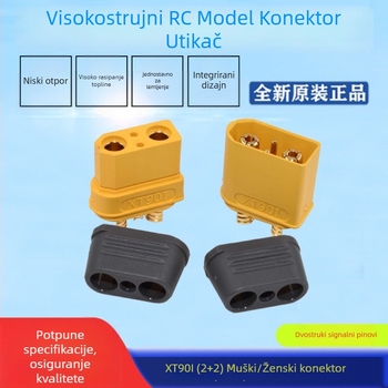 Originalni XT90I visokoučinkoviti priključak za modele zrakoplova, konektor za litijsku bateriju s 2+2 signalnim pinovima