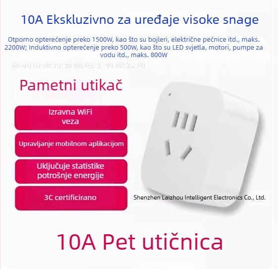 Pametna Wi‑Fi utičnica povezana s Mi Home, daljinsko upravljanje putem mobilnog telefona, vremenski prekidač i glasovno upravljanje Xiao Ai