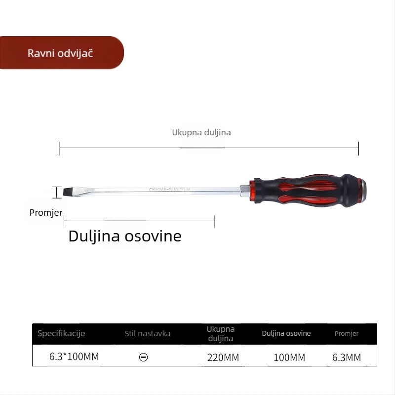 Regt Steel set Phillips i ravnih odvijača, krom-vanadijski čelik, magnetski, protuklizne PVC ručke, 1–8 mm, 175 g