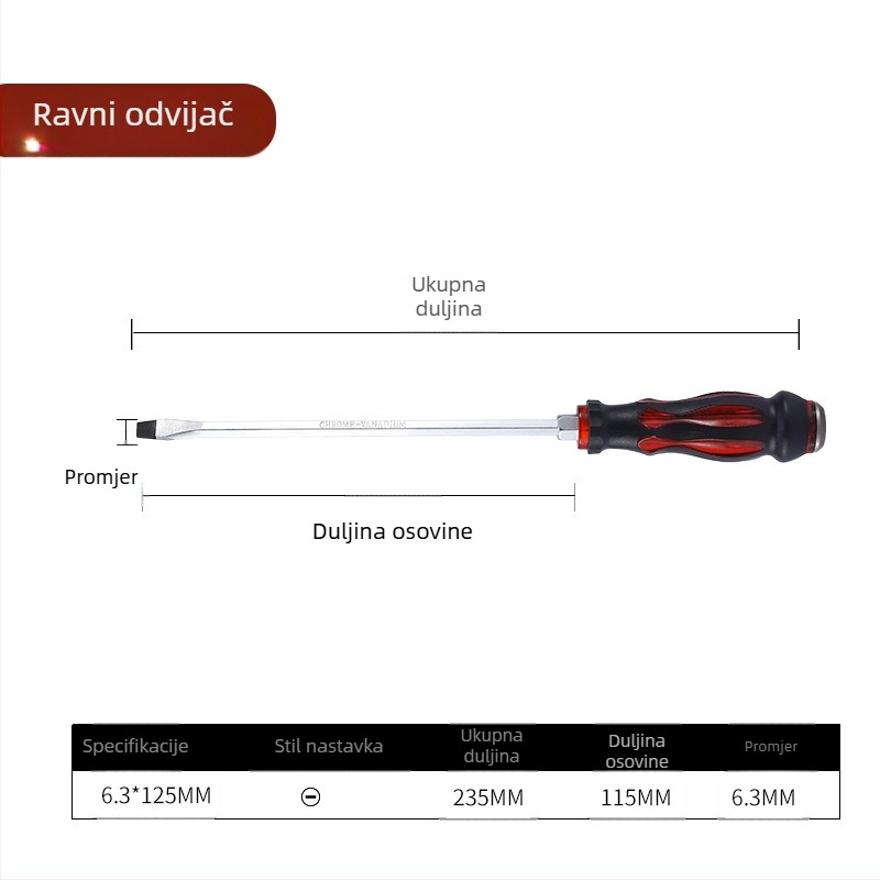 Regt Steel set Phillips i ravnih odvijača, krom-vanadijski čelik, magnetski, protuklizne PVC ručke, 1–8 mm, 175 g