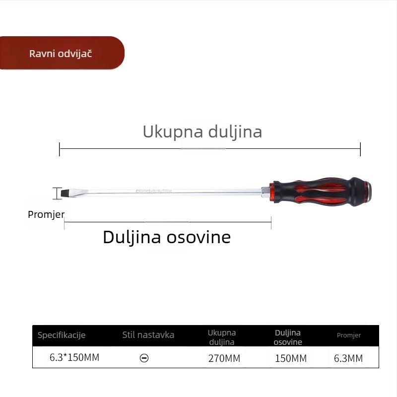 Regt Steel set Phillips i ravnih odvijača, krom-vanadijski čelik, magnetski, protuklizne PVC ručke, 1–8 mm, 175 g