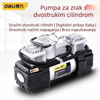 Deli dvocilindrična prijenosna pumpa za auto — visok tlak, velika snaga