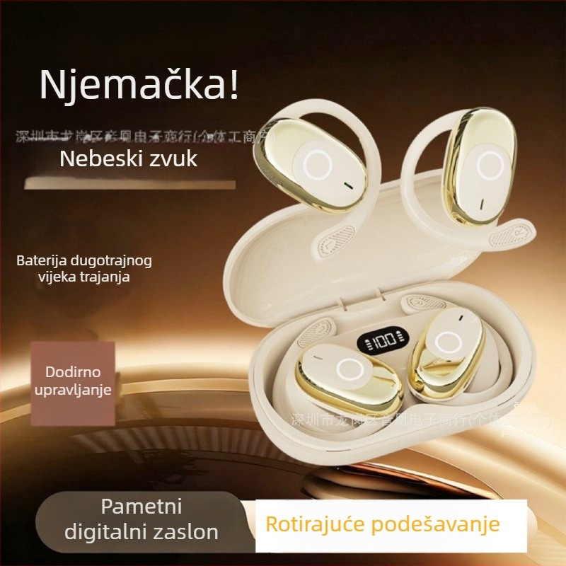 2025 Nadograđene slušalice s potiskom buke i kostnom kondukcijom, s držačem za uho, Bluetooth, Hi‑Fi zvuk, dugotrajna baterija