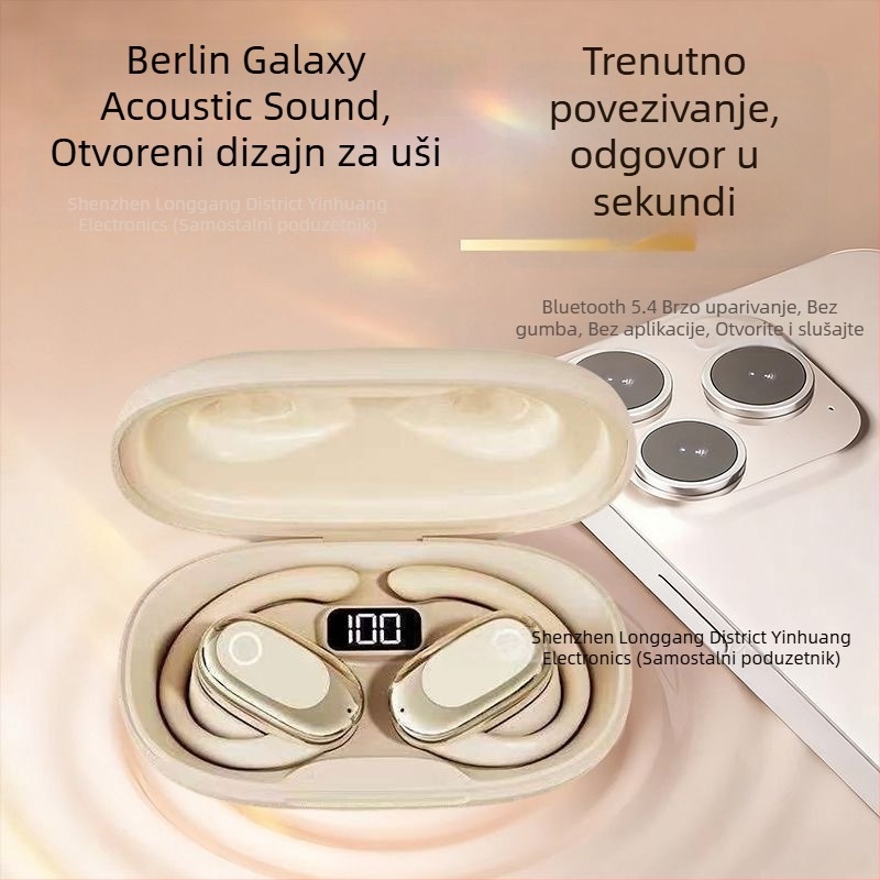 2025 Nadograđene slušalice s potiskom buke i kostnom kondukcijom, s držačem za uho, Bluetooth, Hi‑Fi zvuk, dugotrajna baterija