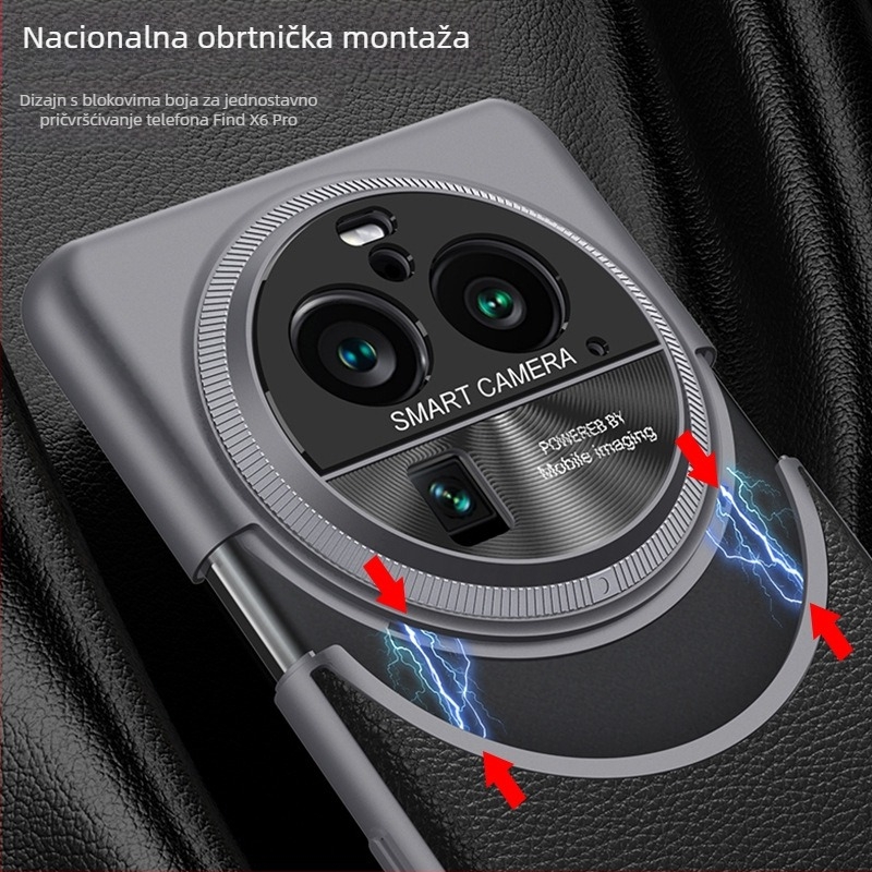 Kućište od umjetne kože za Oppo Find X6 / X6 Pro – dizajn color-block, jednostavan i elegantan poslovni stil, injekcijsko lijevanje, zaštita od padova, crna
