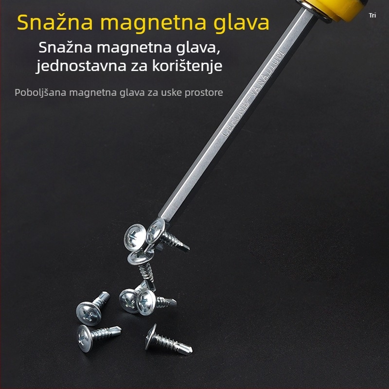 Industrijski set odvijača s Phillips glavom i ravnim vrhom, dvostrani, teleskopski dvostruki odvijač