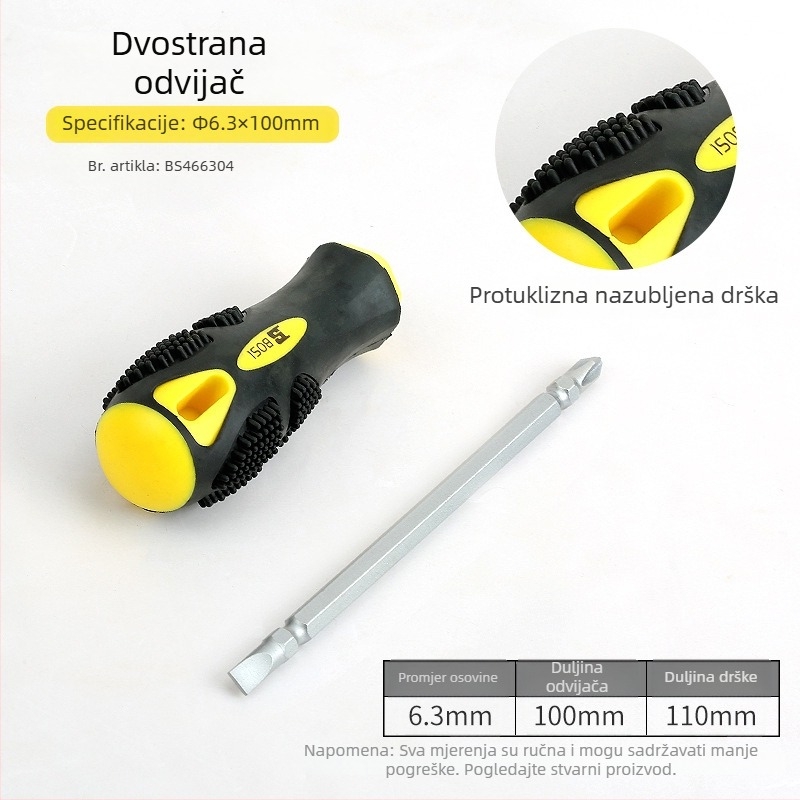 Industrijski set odvijača s Phillips glavom i ravnim vrhom, dvostrani, teleskopski dvostruki odvijač