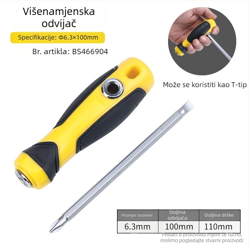 Industrijski set odvijača s Phillips glavom i ravnim vrhom, dvostrani, teleskopski dvostruki odvijač