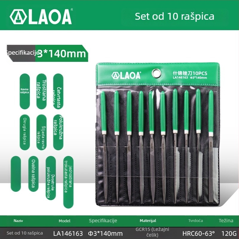 Set od 10 preciznih fajlova za drvo i metal
